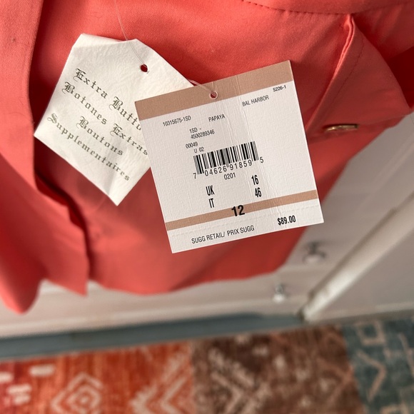 NWT Button-Front Coral Skirt by Anne Klein Design, Mid Knee Length - Picture 2 of 13